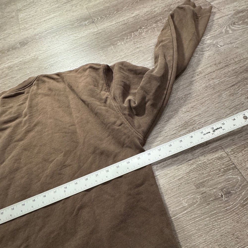 YOUNGLA Sweatshirt Mens XXL Brown Cotton Gym Workout Streetwear Oversized Y2K - Picture 10 of 11